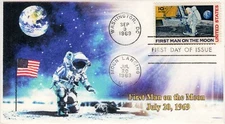 AO-C76, 2,1969, Airmail, First Day Cover, Add-on Cachet, 10 cent, moon landing,