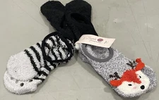 Secret Treasures Women's Cozy No Slip No Show Sock Liners, 3-Pack, Black Gray