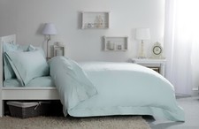 Image of 400 Thread Count Single Ply Egyptian Cotton Bed Linen In Duck Egg Blue All Sizes