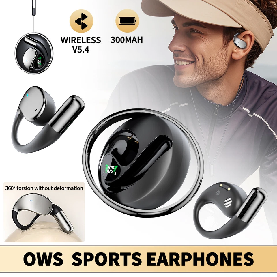 Wireless Bluetooth 5.4 Earphones Earbuds Sport Headphones Non-in-ear Earhook Gym - image 2 of 4