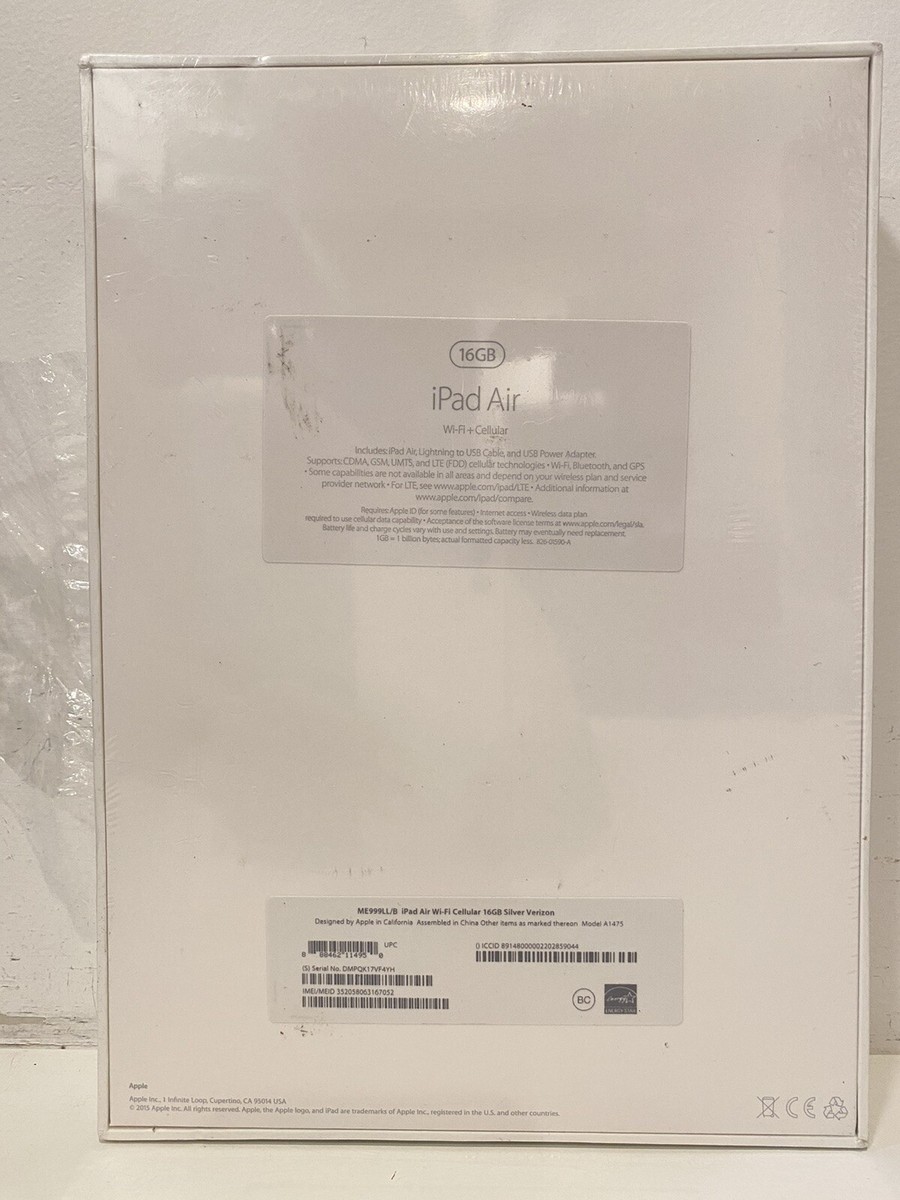 Apple iPad Air A1475 16 GB, Wi-Fi + 4G, 9.7 in - Silver for