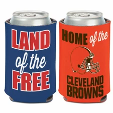 CLEVELAND BROWNS PATRIOTIC SOFT FOAM CAN BOTTLE COOZIE COOLER BLOWOUT PRICE!