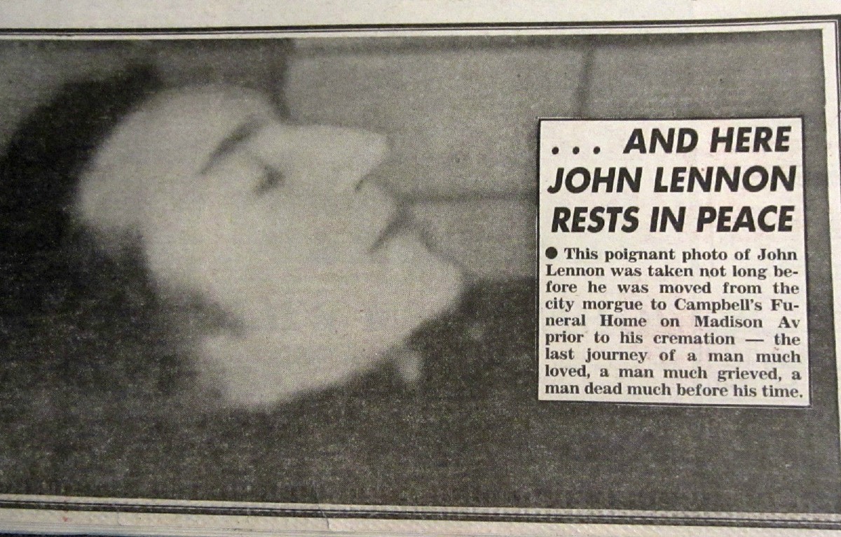 珍品]NEW YORK POST ジョン・レノン 死亡関係記事 1980年12月9日