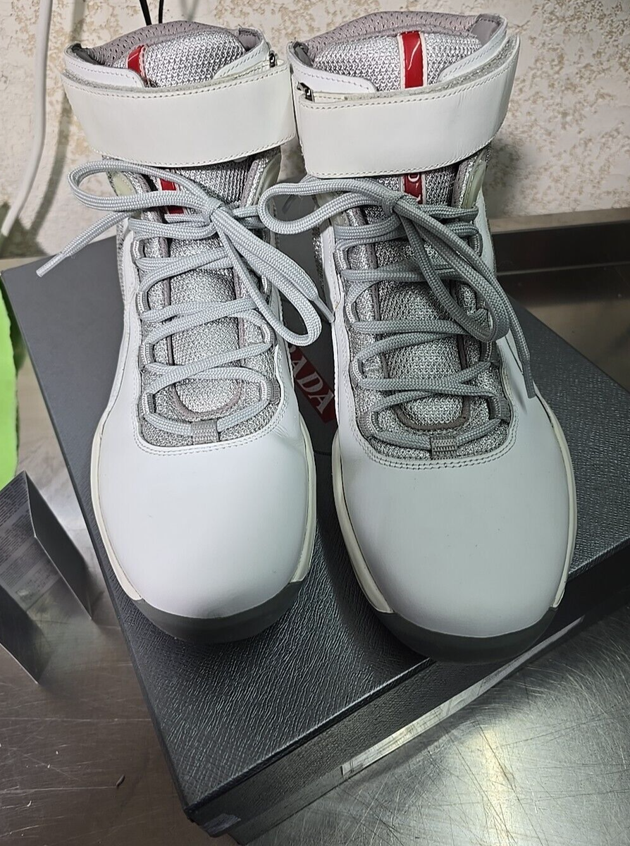 Prada Men's Punta Ala High Top Sneaker, White 4T2964 | eBay