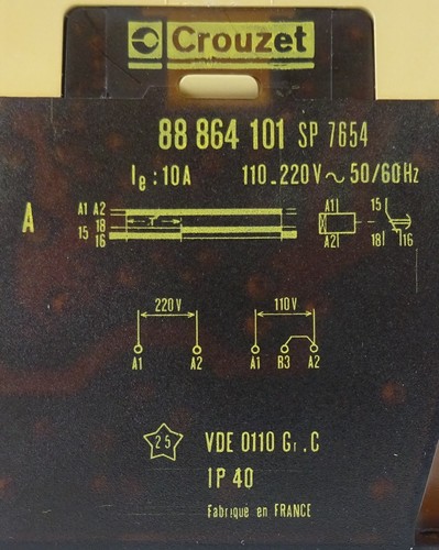 CROUZET 88 864.1 Zeitrelais Time Relay Relais 0,3s...12min 110-220V~ 88 864 101 - Bild 5 von 8
