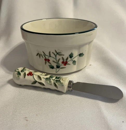 Pfaltzgraff Winterberry Dip Set With Spreader Holiday Christmas Decor With Box