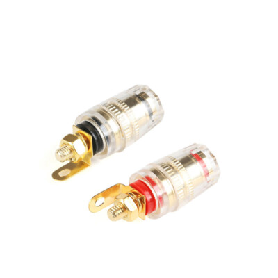 #ad Gold Speaker Binding Posts Screwfix 4mm Sockets Connectors For Banana Plugs AU $25.14
