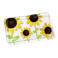 Demdaco Silvestri Glass Fusion Sunflower Platter, 8 By 15-inch, New, Free Shippi on sale Demdaco Silvestri Glass Fusion Sunflower Platter, 8 By 15-inch, New, Free Shippi on sale