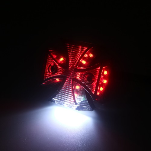 Mini luz de licencia trasera de freno trasero LED CRUZADO de motocicleta universal de humo - Imagen 9 de 9