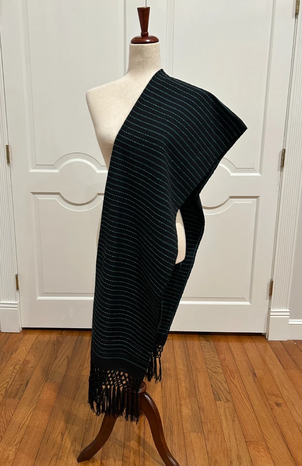 Rebozo tradicional mexicano de Oaxca Mex. Chal mexicano, hecho a mano Foto 2 de 4