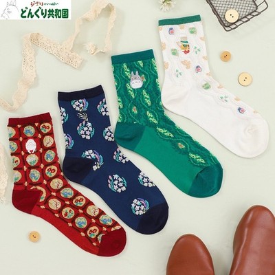 Donguri Kyowakoku Float Embroidery Socks 2 pairs Spirited Away Howl JAPAN NEW