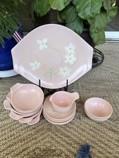 Pink Russel Wright Melamine Dish Set, Serving Platter, 8 Bowls, 4 Saucers, 