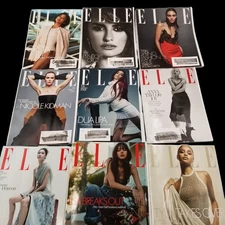 ELLE Mag 2024 LOT of (9) Issues DecJan-Feb-Mar-April-May-June/Jul-Aug-Sept - GUC