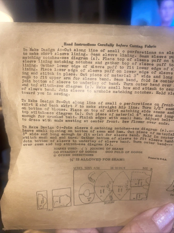 Muy Raro Vestido Betsy Ross Vintage 1920’s 30’s Patrón Costura 5085 Talla 16 Excelente Foto 3 de 4