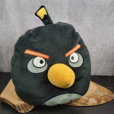Angry Birds Rovio Plush Black Bomb Bird Beanbag Stuffed Toy Pillow 9"