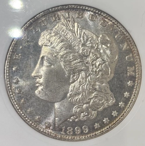 1899 Morgan Dollar $1 US 90% Silver Key Date Uncirculated MS-60 Details