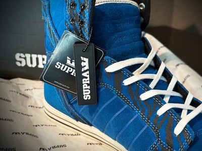 SUPRA Skytop MUSKA 001 / Size 11 / Tiger Striped / Blue / Shoes