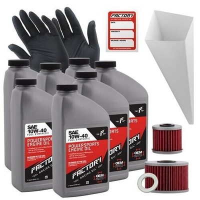 #ad Factory Racing Parts 10W 40 7Qt Oil Change Kit For Honda SXS1000M SXS10S2R S2X $76.99