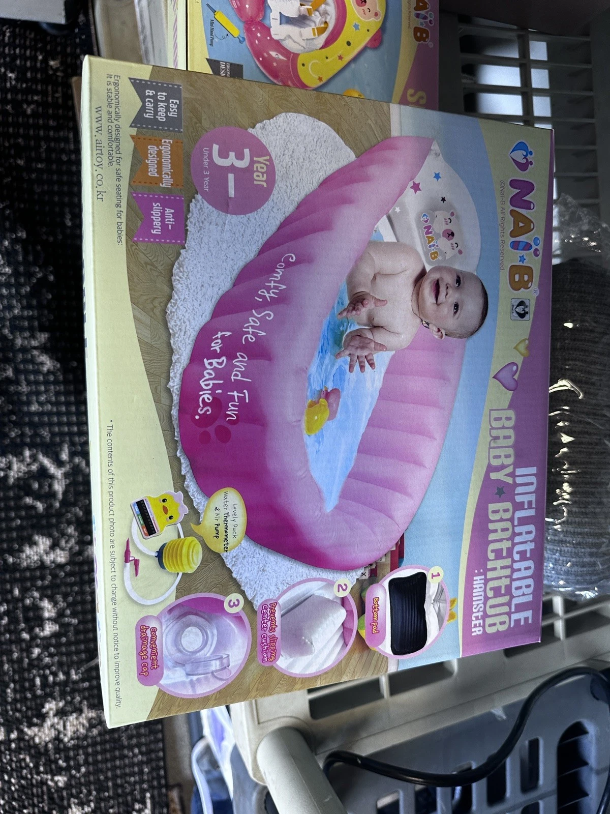 Nai-B Inflatable Baby Bath Tub Korean Brand BEST QUALITY Pink Color
Opens in a new window or tab