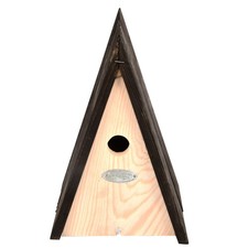 Image of SAVE 50%!! Triangular Blue Tit Bird House Birdhouse - Wooden w Apex Roof