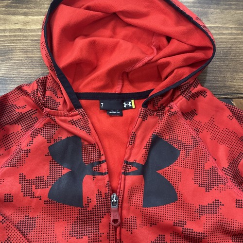 Under Armour Boys Youth 7 Back to School Full Zip Jacket Lot Hoodies Red Blue - Picture 7 of 12