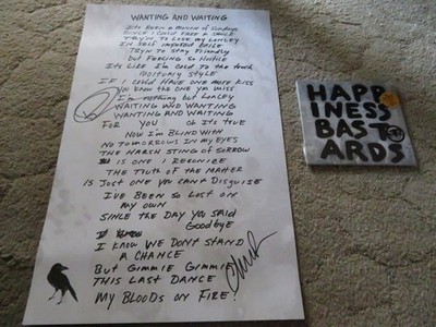 The Black Crowes Happiness Bastards CD & AUTOGRAPHED Lyric Sheet Jimmy Page