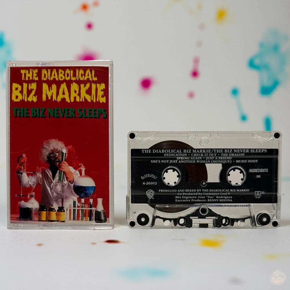 •THE DIABOLICAL BIZ MARKIE ~ THE BIZ NEVER SLEEPS• ~1989 OG PRESSING~ (CASSETTE - Image 2 of 4