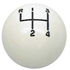 Auto Metal Direct W-183a White Shift Ball For 4-speed Hurst Shifter 38 In.