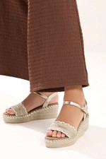 Yours Curve Women's Plus Size Plaited Wedge Sandals In Wide E Fit