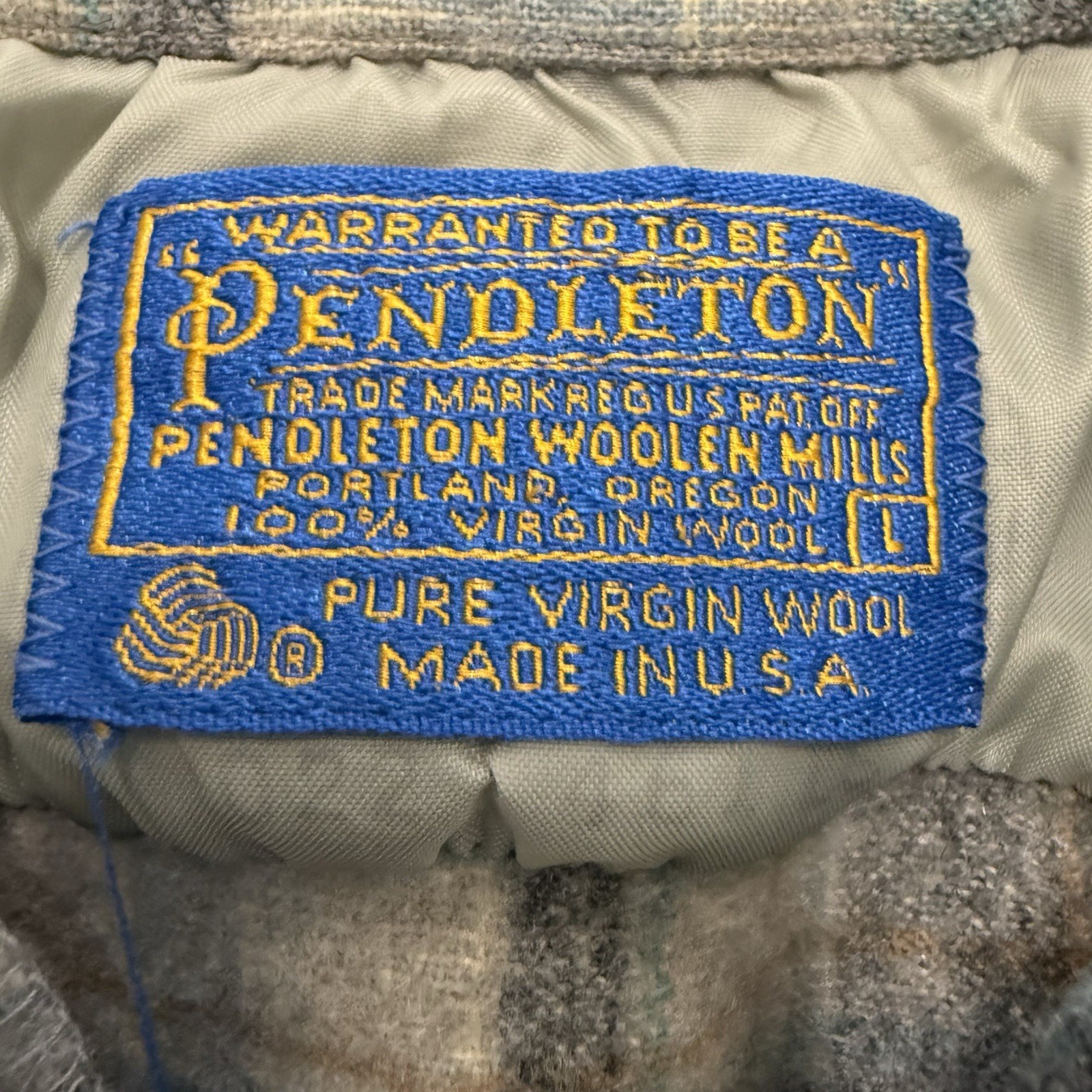 Vintage Pendleton Plaid Button Up Wool loop colla… - image 4