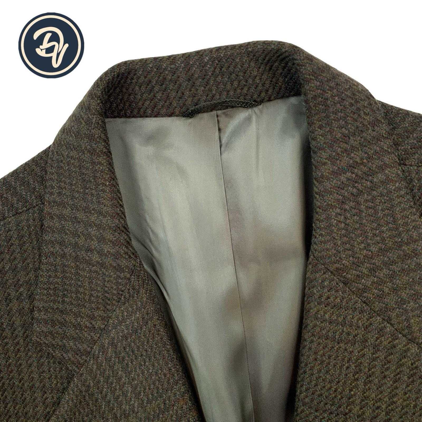 Southwick, 1980s 42 R Southwick Clothes Olive Green Glen Plaid Wool Tweed Knit Made USA