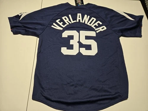 Majestic Justin Verlander Detroit Tigers L Jersey NWT Sewn Stitched Embroidered
