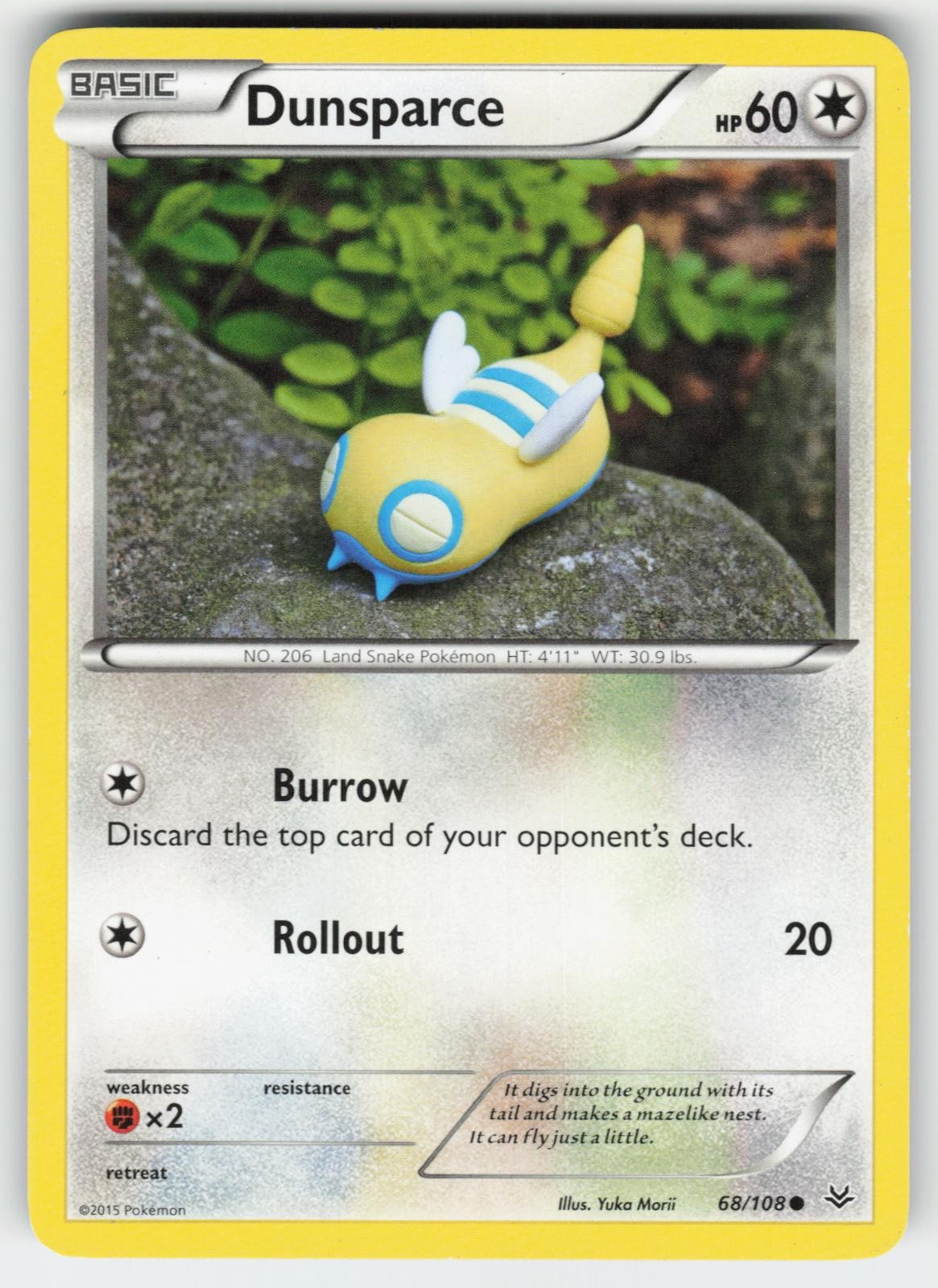 Dunsparce 68/108 Common Roaring Skies Pokemon Lightly Played
