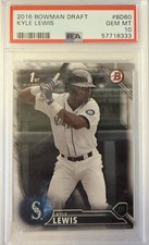 2016 Kyle Lewis 1st Bowman Draft Rookie Card PSA 10 GEM MINT. rookie card picture