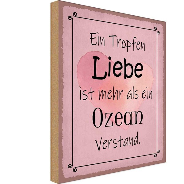 Holzschild 18X12 Cm Ein Tropfen Liebe Mehr Als Ozean Spruch Zitat Deko Geschenk-image