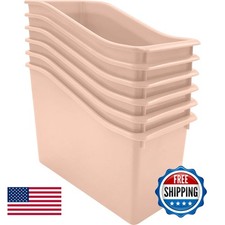 Teacher Created Resources Blush Plastic Book Bin 6-Pack TCR2088685