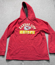 NFL Kansas City Chiefs Hoodie Sweatshirt Mens XL Red Sherpa Hood Football Casual