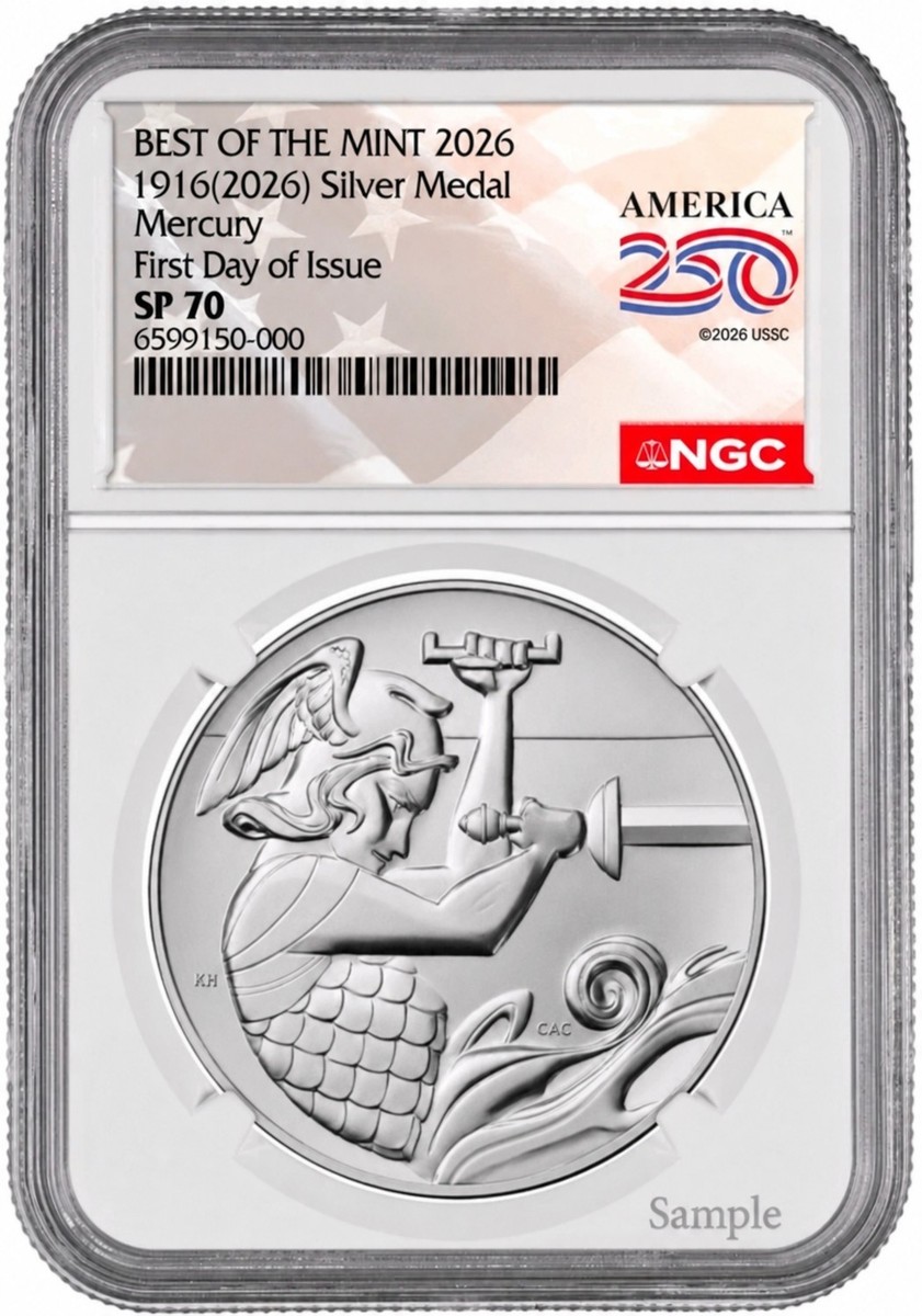 2026 W Mercury Dime Silver Medal NGC SP 70 MS70 First Day , Best