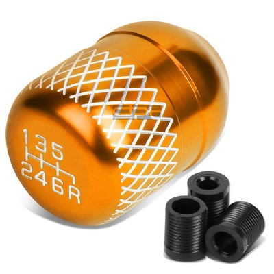 JDM NETTED STYLE MANUAL TRANSMISSION 6-SPEED+REVERSE GEAR BOX ORANGE SHIFT KNOB