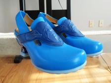 JOHN FLUEVOG Kitschy Kitschy Boom Boom FAY Blue Embossed Slingback Shoes 7.5