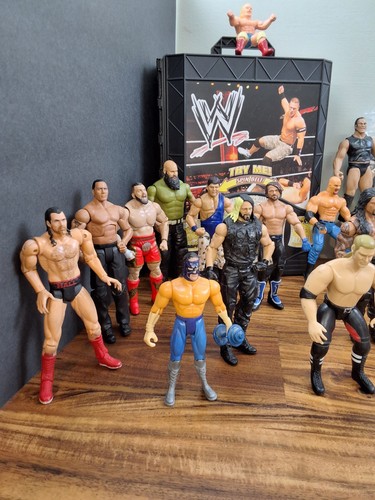 WWE WWF Vintage-Now Wrestling Action Figure Lottatori Misti OLTRE 50 Pezzi Custodia - Foto 3 di 23