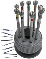 9pcs Watch Repair Tool Top Grade Stainless Screwdrivers with Rotatable Stand