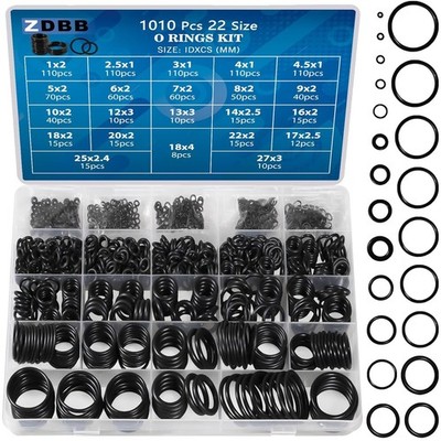 Heat and Oil Resistant 1010 Pcs O-Ring Kit   22 Sizes for All Your Repair Needs