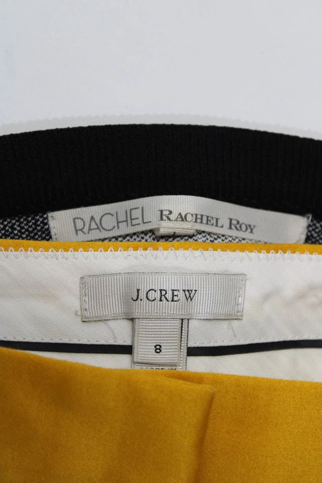Pantalones Cortos J Crew Rachel Roy Mujer Falda a Rayas Amarillo Negro Talla 8 Grande L Foto 3 de 4