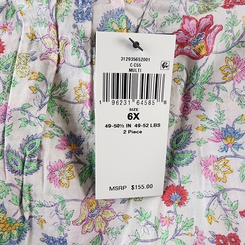 Polo Ralph Lauren Floral Batiste Top & Pants Set Girls 6X Multicolor Sleeveless - Picture 10 of 17