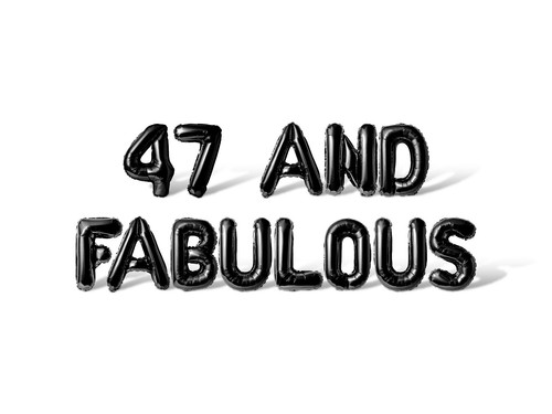 47 AND FABULOUS Letter & Number Balloon Banner - 47th Birthday Party Decorations - Picture 6 of 55