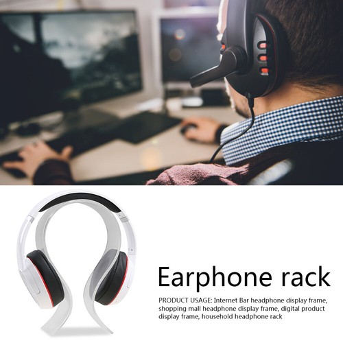 U Shaped Acrylic Headphone Stand Headset Holder Hanger Mount Rack (Clear) - Afbeelding 3 van 7