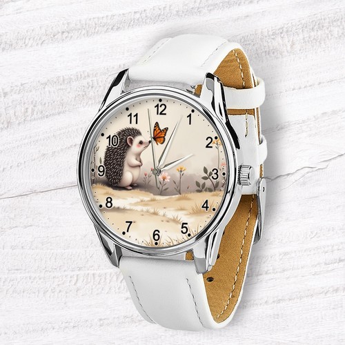 Reloj Erizo, Linda Escena de Prado Mariposa, Naturaleza Caprichosa Unisex Regalo - Imagen 3 de 10