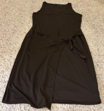 Lauren Ralph Lauren Twist Front Knot Dress Brown Womens Size Large Wedding