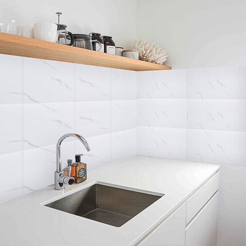 10/20X Marmor Wandaufkleber Selbstklebend Steinoptik Wandpaneele PVC Küche Bad - Bild 5 von 21